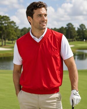 Bolle Golf Men’s XL Red V-Neck Wind Vest Pullover Lightweight Lined Dad Gift